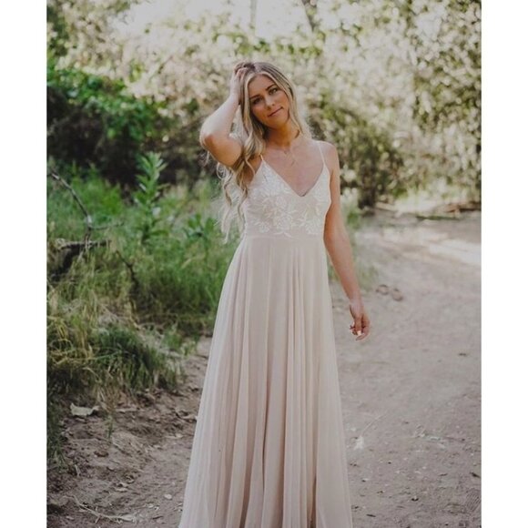 NWT BHLDN Sadia Dress Maxi Oyster - Picture 12 of 14